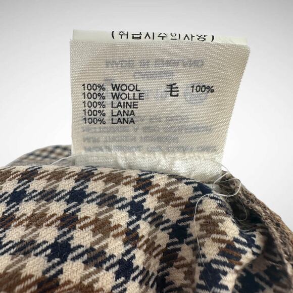 Aquascutum Houndstooth Checked Wool Brown Trousers Pants Size 12 Women's Twee‎ - Picture 8 of 12